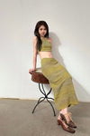 SWAYING/KNIT gradient straight long skirt SW23SS3B04 gradient green PS62